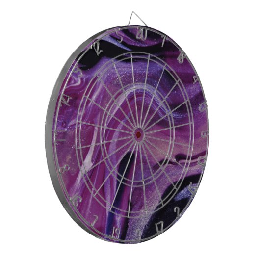 Paarse glitter Abstract gemarmerde acrylverf Dartbord (Voorkant Links)