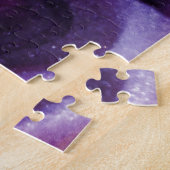 Paarse glitter Abstract gemarmerde acrylverf Legpuzzel (Zijkant)