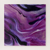 Paarse glitter Abstract gemarmerde acrylverf Legpuzzel (Horizontaal)