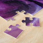 Paarse glitter Abstract gemarmerde acrylverf Legpuzzel (Zijkant)