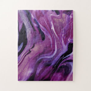 Paarse glitter Abstract gemarmerde acrylverf Legpuzzel