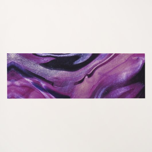 Paarse glitter Abstract gemarmerde acrylverf Yogamat (Achterkant (horizontaal))