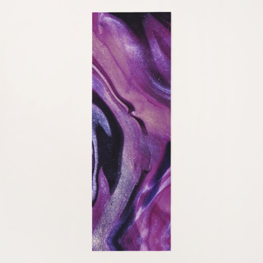 Paarse glitter Abstract gemarmerde acrylverf Yogamat (Achterkant)