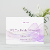 Paarse Glitter Abstract word je mijn Bridesmaid Kaart (Staand voorkant)