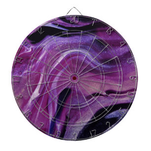 Paarse glitter Abstracte gemarmerde acrylverf Dartbord