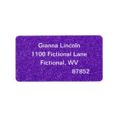 Paarse Glitter-Adresetiketten Etiket (Voorkant)