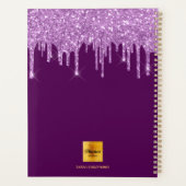 Paarse glitter afspraak boek 2023 monogram planner (Achterkant)
