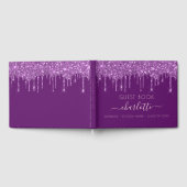 Paarse glitter afstudeerfeest gastenboek (Volledig)
