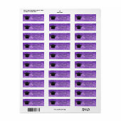 Paarse Glitter Afstudeerfeest Retouradres Etiket (Full Sheet)
