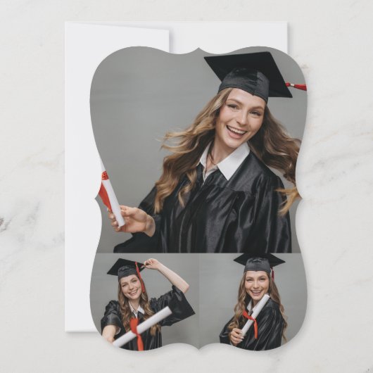 Paarse Glitter Afstuderen Cutout Graduation Party Kaart (Achterkant)