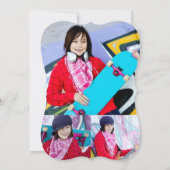 Paarse Glitter Afstuderen Cutout Graduation Party Kaart (Achterkant)