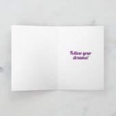 Paarse Glitter Afstuderen Kaart (Binnen)