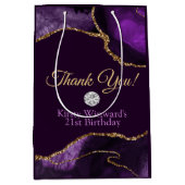 Paarse Glitter Agate Birthday Hartelijk dank Medium Cadeauzakje (Voorkant)