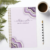 Paarse Glitter Agate Gepersonaliseerde Zakelijke Planner