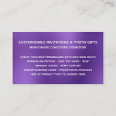 Paarse Glitter Amethyst Blur Webwinkel Visitekaartje (Achterkant)