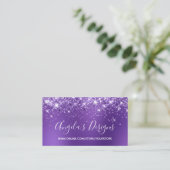 Paarse Glitter Amethyst Blur Webwinkel Visitekaartje (Staand voorkant)