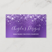 Paarse Glitter Amethyst Blur Webwinkel Visitekaartje (Voorkant)