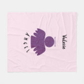 Paarse Glitter Angel Fleece Deken (Voorkant (Horizontaal))