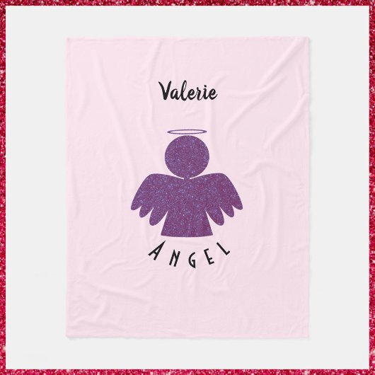 Paarse Glitter Angel Fleece Deken