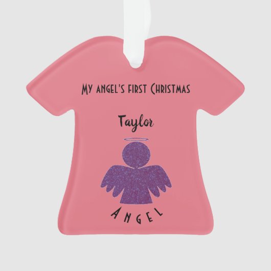  Paarse Glitter Angel Ornament (voorkant)
