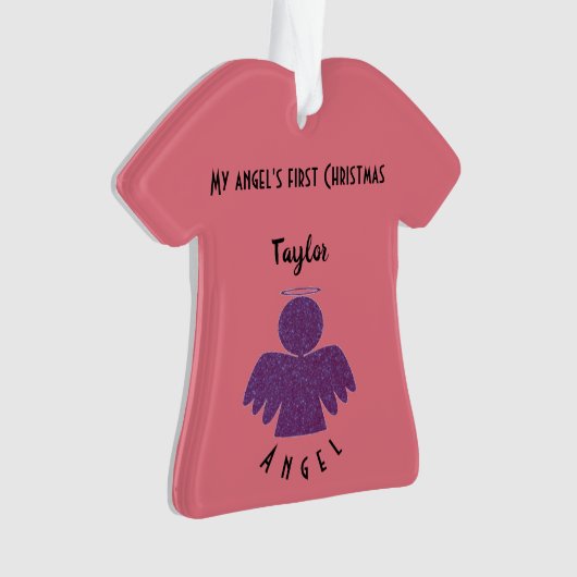  Paarse Glitter Angel Ornament (voorkant)