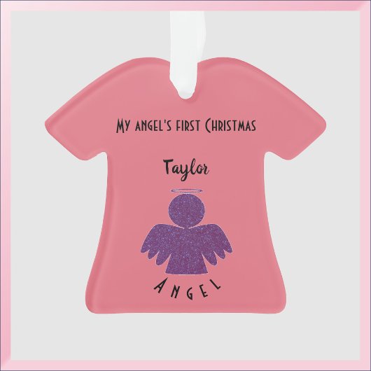  Paarse Glitter Angel Ornament