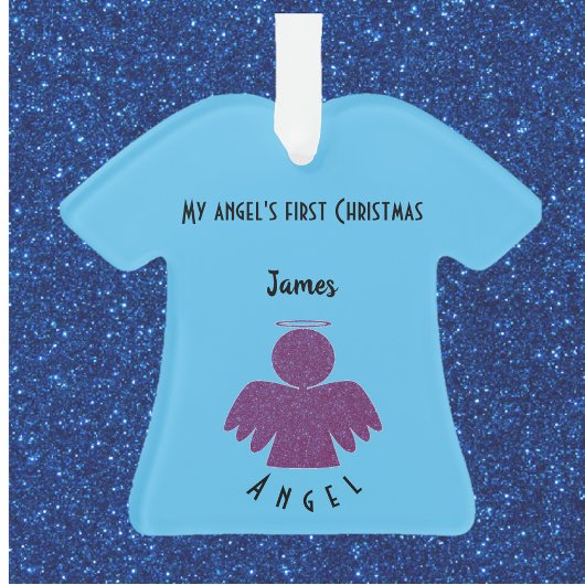 Paarse Glitter Angel Ornament