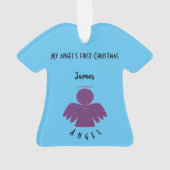 Paarse Glitter Angel Ornament (achterkant)