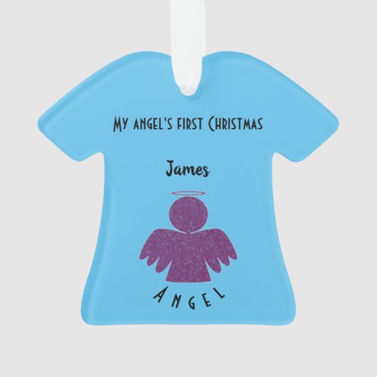  Paarse Glitter Angel Ornament (achterkant)