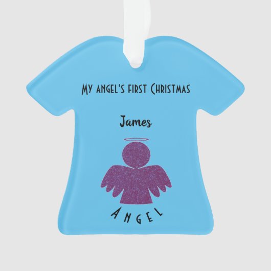  Paarse Glitter Angel Ornament (voorkant)