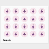  Paarse Glitter Angel Ronde Sticker (Vel)