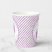 Paarse Glitter Baby Feet Baby shower Gepersonalise Papieren Bekers (Links)