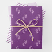 Paarse Glitter Baby Feet Baby shower Inpakpapier Vel (In situ)