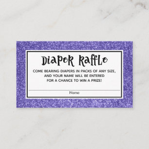 Paarse Glitter Baby shower Luier Raffle Kaarten