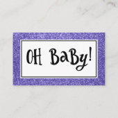 Paarse Glitter Baby shower Luier Raffle Kaarten (Achterkant)