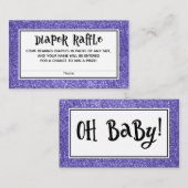 Paarse Glitter Baby shower Luier Raffle Kaarten (Voorkant / Achterkant)
