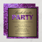 Paarse Glitter Bachelorette Kaart (Voorkant / Achterkant)