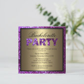 Paarse Glitter Bachelorette Kaart (Staand voorkant)