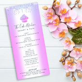Paarse Glitter Bakery Cupcake Pastry Chef Menu