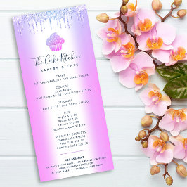 Paarse Glitter Bakery Cupcake Pastry Chef Menu
