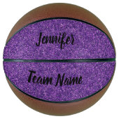 Paarse Glitter Basketball Mini Basketbal (Voorkant)