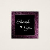 paarse glitter bedankt voor je profielkaart vierkante visitekaartjes (Voorkant)