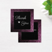 paarse glitter bedankt voor je profielkaart vierkante visitekaartjes (Bureau)