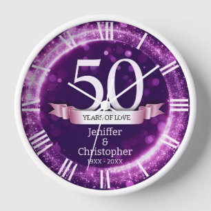Paarse Glitter Bewerkbaar Jaar Huwelijksjubileum