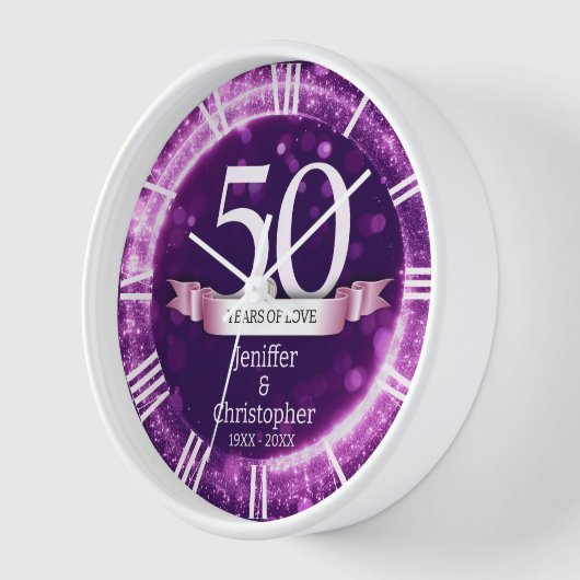 Paarse Glitter Bewerkbaar Jaar Huwelijksverjaardag (Hoek)