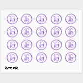 Paarse Glitter Birthday Party Favor Ronde Sticker (Vel)