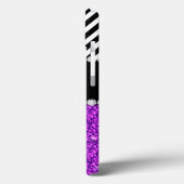 PAARSE GLITTER BLACK CHEVRON MONOGRAMMEMED Case-Mate iPhone CASE (Achterkant / Links)