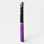 PAARSE GLITTER BLACK CHEVRON MONOGRAMMEMED Case-Mate iPhone CASE (Achterkant/links)