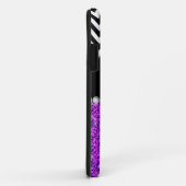 PAARSE GLITTER BLACK CHEVRON MONOGRAMMEMED Case-Mate iPhone CASE (Achterkant/rechts)