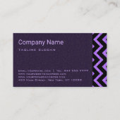 Paarse Glitter Black Chevron Visitekaartje (Achterkant)